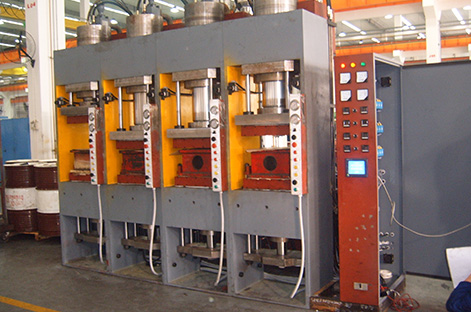 Four stations brake pad hydraulic press