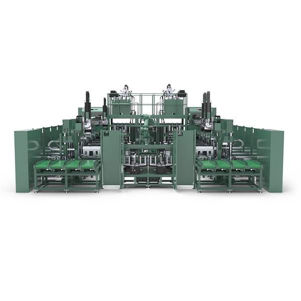 Automated hot-press production line for brake pads