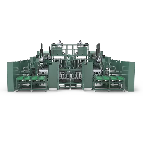 Automated hot-press production line for brake pads